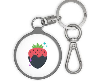 Chocolate-Dipped Strawberry | Keyring Tag Bag Charm | Valentine, Galentine & Bestie Gift | Y2K Aesthetic Cute