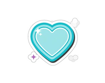 Neon Heart Glow Sticker | Die-Cut Vinyl Aesthetic Decal | Valentine & Galentine Gift for Lovers, Friends | Y2K Neon