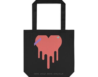 Melting Heart Drip Gradient | Cotton Tote Bag for Everyday Carry | Valentine & Galentine Gift for Her | Y2K Aesthetic