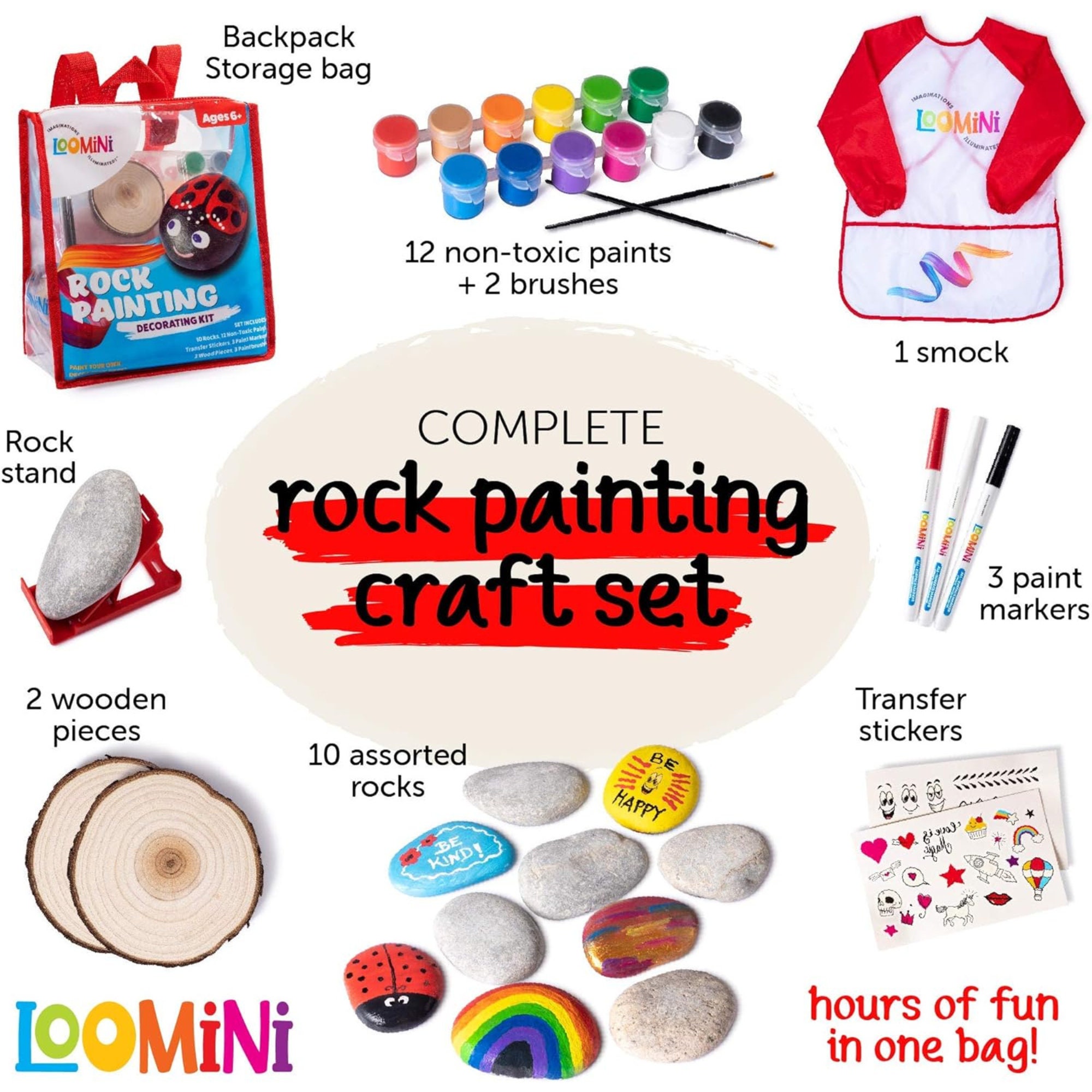 Rock Painting Kit For Kids Adults Diy Handmade Art Rock Painting Supplies  Creative Perfect Craft Gift For Boys Girls