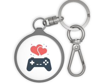 Game Controller with Hearts | Keyring Tag for Gamers | Valentine, Galentine’s & Couple Gift | Pastel Y2K Aesthetic