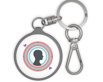 Aura Silhouette Heart Glow | Keyring Tag Accessory | Valentine, Galentine’s, Lover & Friend Gift | Y2K Gradient Aesthetic