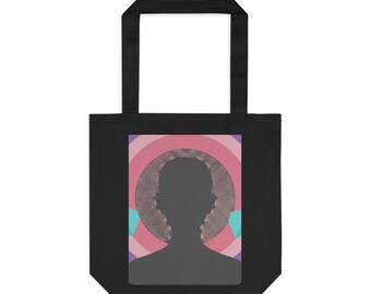 Aura Silhouette Heart Glow | Cotton Tote Bag for Everyday Carry | Valentine & Galentine Gift | Y2K Gradient Aesthetic