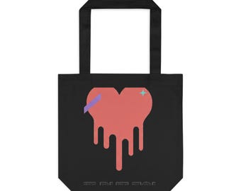 Melting Heart Drip Gradient | Cotton Tote Bag for Everyday Carry | Valentine & Galentine Gift for Her | Y2K Aesthetic