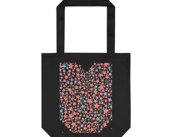 Star Cluster Heart Tote Bag | Cotton Canvas Everyday Carry | Valentine & Galentine Gift for Her | Y2K Aesthetic