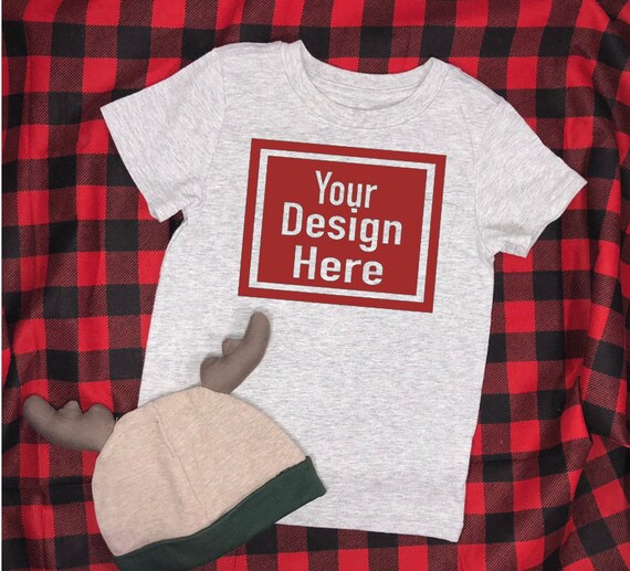 Download Free Blank Gray Short Sleeve Mockup Kids Unisex T-Shirt ...