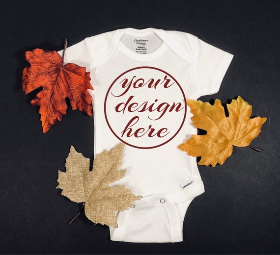 Download Blank White Baby Bodysuit / Fall Mockup / Mockup / Onesie ...