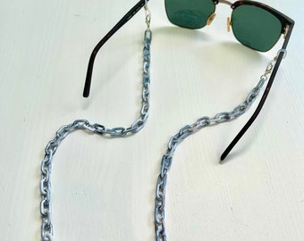 Sunglass Chain / Face Mask Chain, Grey White Marble