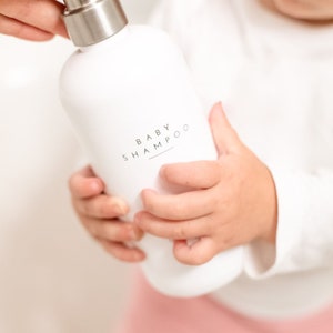 Plastic Bottle | Add Your Child&#39;s Name | Amber/Clear/White/Black Bottle Soap Dispenser | Kids&#39; Soap | Signature Collection | Metal Pump