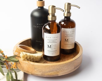 Plateau en bois de manguier | Plateau à épices | Plateau de bouteille de savon | Plateau fourre-tout | Plateau de salle de bain moderne | Plateau de cuisine | Plateau valet | Plateau à clés