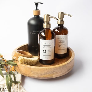 Bandeja de madera de mango / Bandeja de especias / Bandeja de botella de jabón / Bandeja Catchall / Bandeja de baño moderna / Bandeja de cocina / Bandeja de valet / Bandeja de llaves