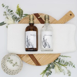 Glass Bottle | Custom Amber or Clear  Bottle Soap Dispenser | Desert Terra Collection | Metal Pump | Gift | Bathroom Decor | Kitchen Decor