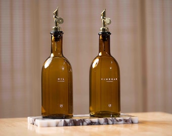 Single Handmade Mexican Mouthwash Pour Bottle | Bathroom Pour Bottle | Oil Pour Bottles | Pour Bottles for Cooking | Weighted Metal Pourer