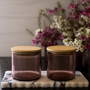 Single Handmade Glass Bathroom Jar for Organization with No Text | Handblown in Mexico | Cotton Balls,Face Cream,Bath Salts