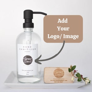 Glass Bottle | Add Your Logo or Image | Custom Soap and Lotion Dispenser | Custom Business & Wedding Bottle Dispenser | Metal Pump