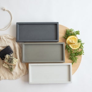 Concrete Tray | Soap Bottle Tray | Catchall Tray | Rectangular Tray | Modern Bathroom Tray | Kitchen Tray | Valet Tray | Key Tray