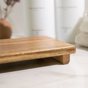 Wood Riser Tray Made Out of Acacia Wood | Soap Bottle Tray | Catchall ...