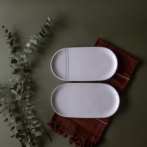 Alabaster Ceramic Tray | Soap Bottle Tray | Catchall Tray | Rectangular Tray | Modern Bathroom Tray | Kitchen Tray | Valet Tray | Key Tray