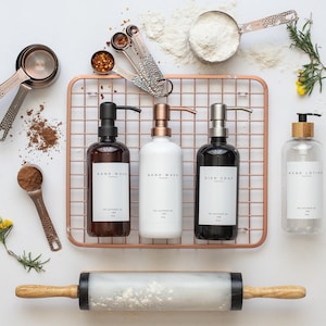 Plastic Bottle | Amber/Clear/White/Black Bottle Soap Dispenser | Hand Wash/Dish Soap/Hand Lotion | Signature Collection | Metal Pump