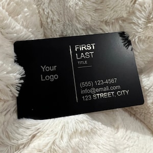 Premium Laser Etched Shiny Aluminum Metal Business Cards with Your Custom Design - Matte Black - 0.45mm Thick