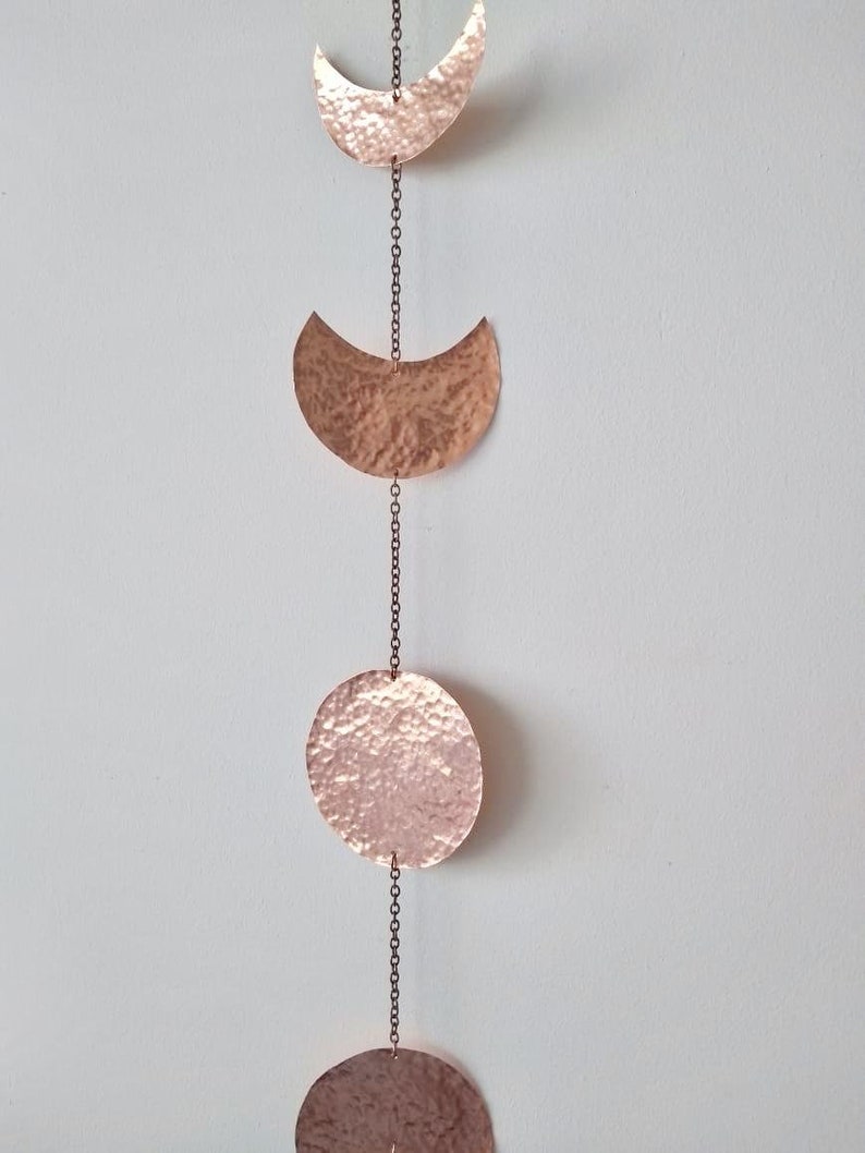 Moon Phases Wall Decor Moon Wall Hanging Rose Gold Moon Wall Etsy