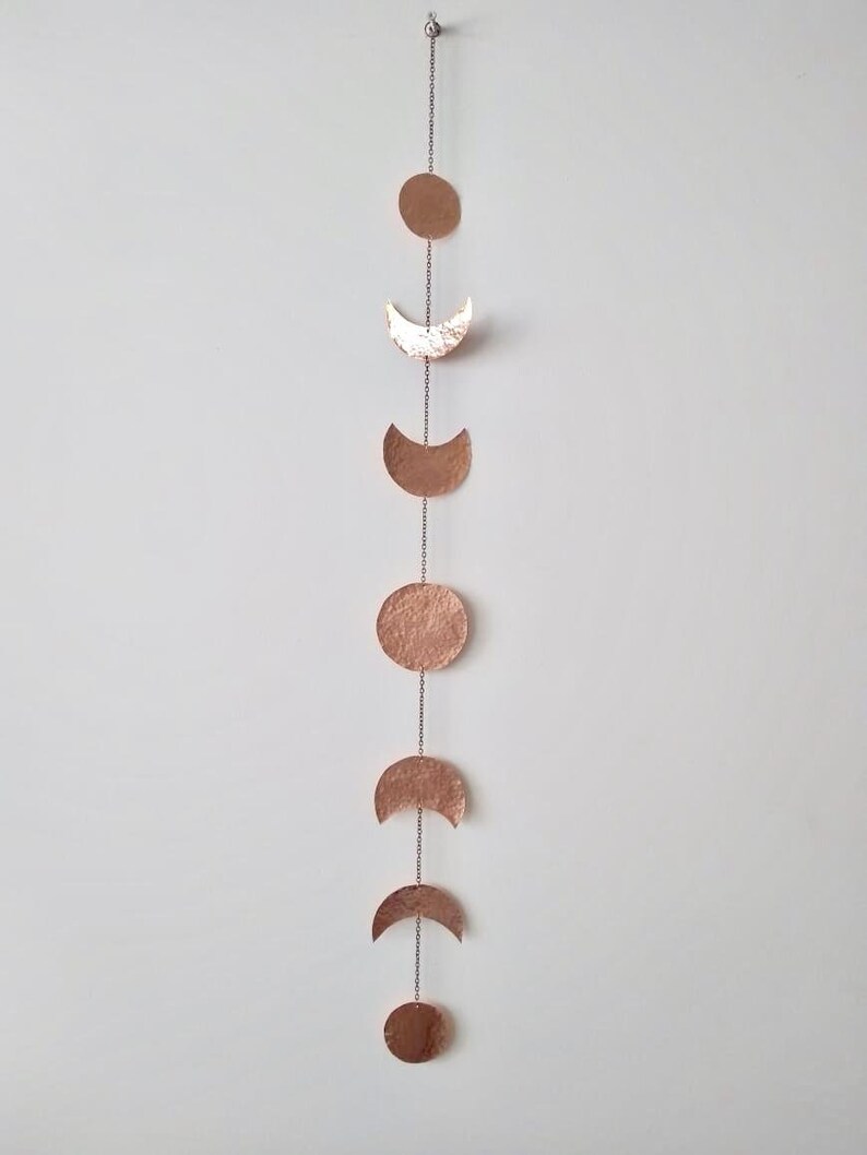 Moon Phases Wall Decor Moon Wall Hanging Rose Gold Moon Wall Etsy