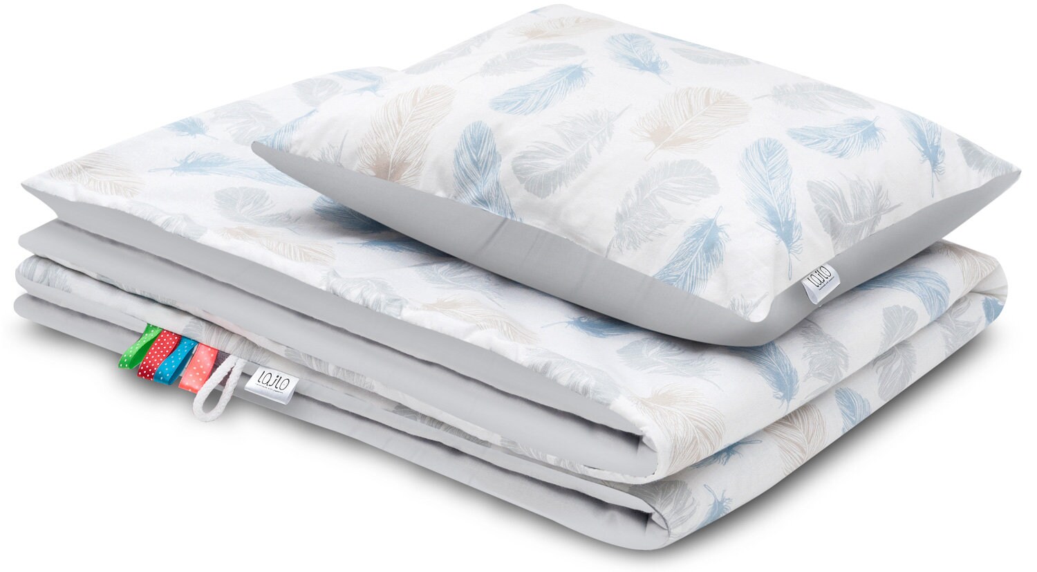 Blue Feather Baby Blanket with Pillow Set Cotton Minky Etsy