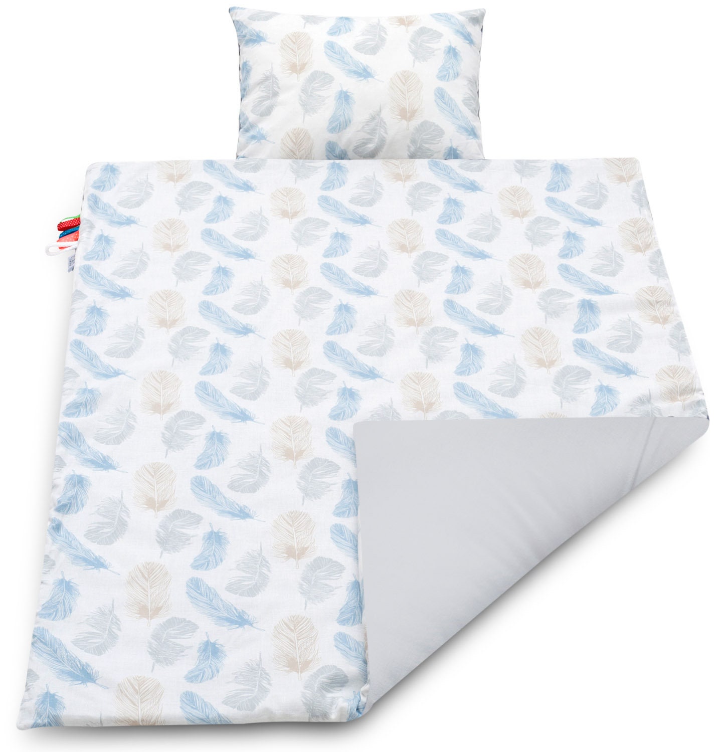 Blue Feather Baby Blanket with Pillow Set Cotton Minky Etsy