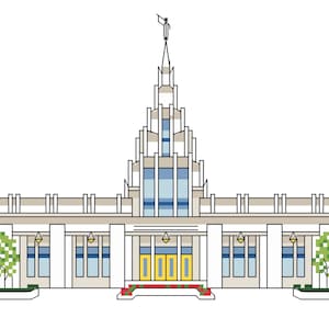 Phoenix Arizona Temple Cross Stitch Pattern PDF Digital Download