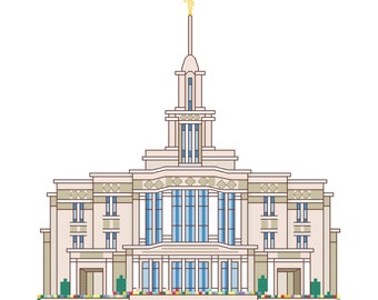 Payson Utah Temple Cross Stitch Pattern PDF Digital Download