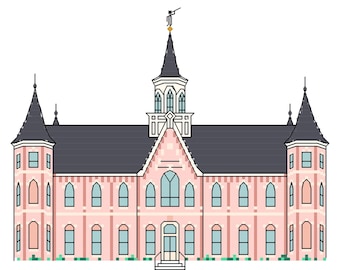 Provo City Center Utah Temple Cross Stitch Pattern PDF Digital Download
