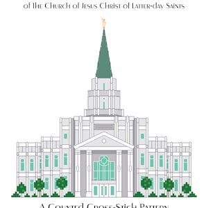 Houston Texas Temple Cross Stitch Pattern PDF Digital Download