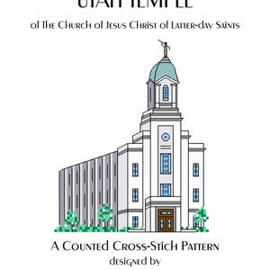 Cedar City Utah Temple Cross Stitch Pattern PDF Digital Download