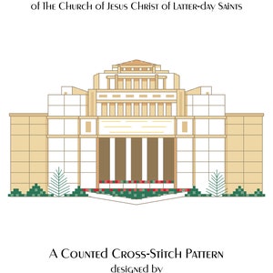 Cardston Alberta Canada Temple Cross Stitch Pattern PDF Digital Download