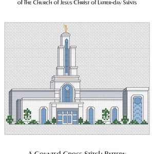 Lubbock Texas Temple Cross Stitch Pattern PDF Digital Download