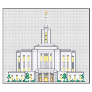 Pocatello Idaho Temple Cross Stitch Pattern PDF Digital Download