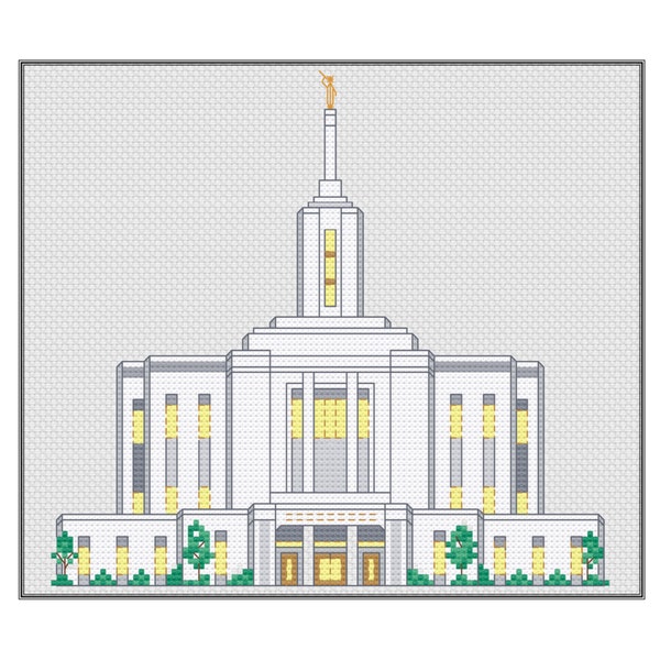 Pocatello Idaho Temple Cross Stitch Pattern PDF Digital Download
