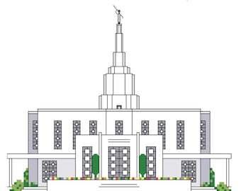 Idaho Falls Idaho Temple Cross Stitch Pattern PDF Digital Download