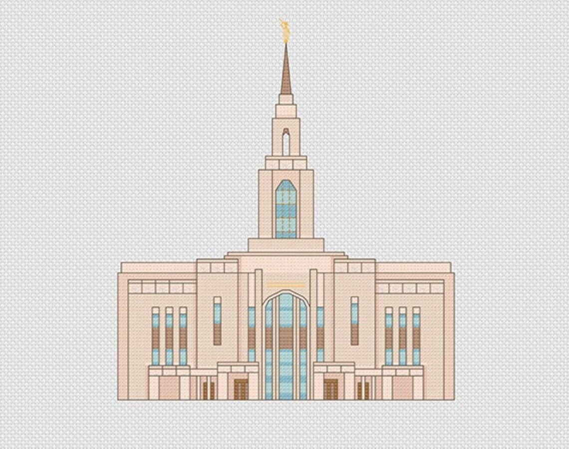 Red Cliffs Utah Temple Cross Stitch Pattern PDF Digital Download - Etsy
