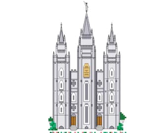 Salt Lake Utah Temple Cross Stitch Pattern PDF Digital Download