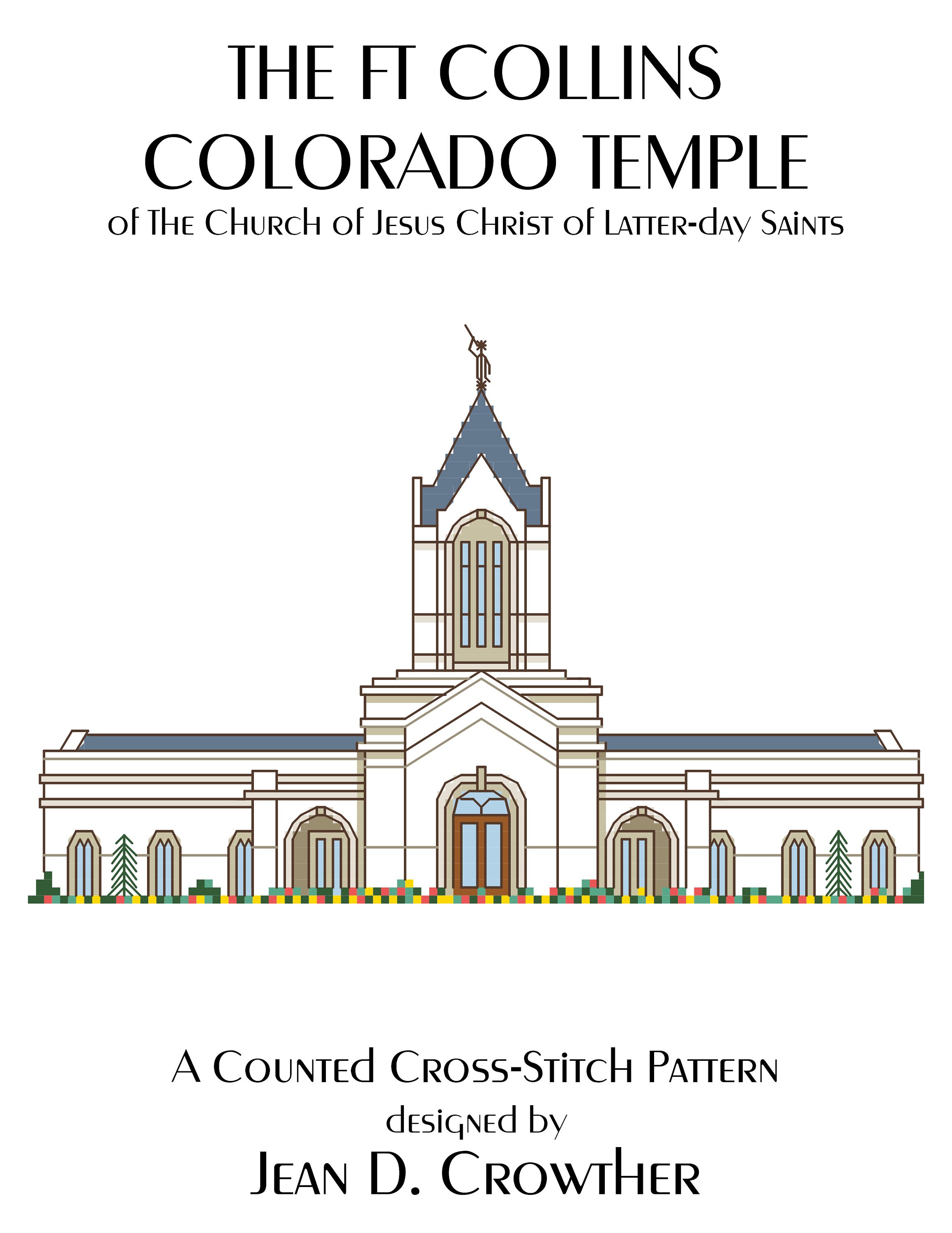 Ft. Collins Colorado Temple Cross Stitch Pattern PDF Digital Download