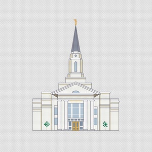Richmond Virginia Temple Cross Stitch Pattern PDF Digital Download