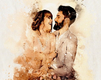 Portrait personnalisé à l'aquarelle, illustration de famille (téléchargement numérique)