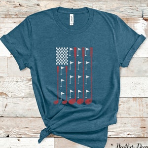 Golf Gifts For Men - Golf Gifts For Women - Golf Tees - Golf Birthday Shirt - Golf Clubs American Flag 4th July Golfer Gift Shirt