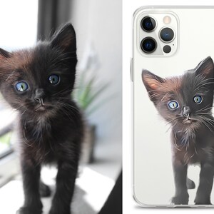Cat Illustrated Pet Portrait Custom Phone Case, Personalized Case, Pet Remembrance Gift, Personalized iPhone Case, Cat Lover Samsung Case