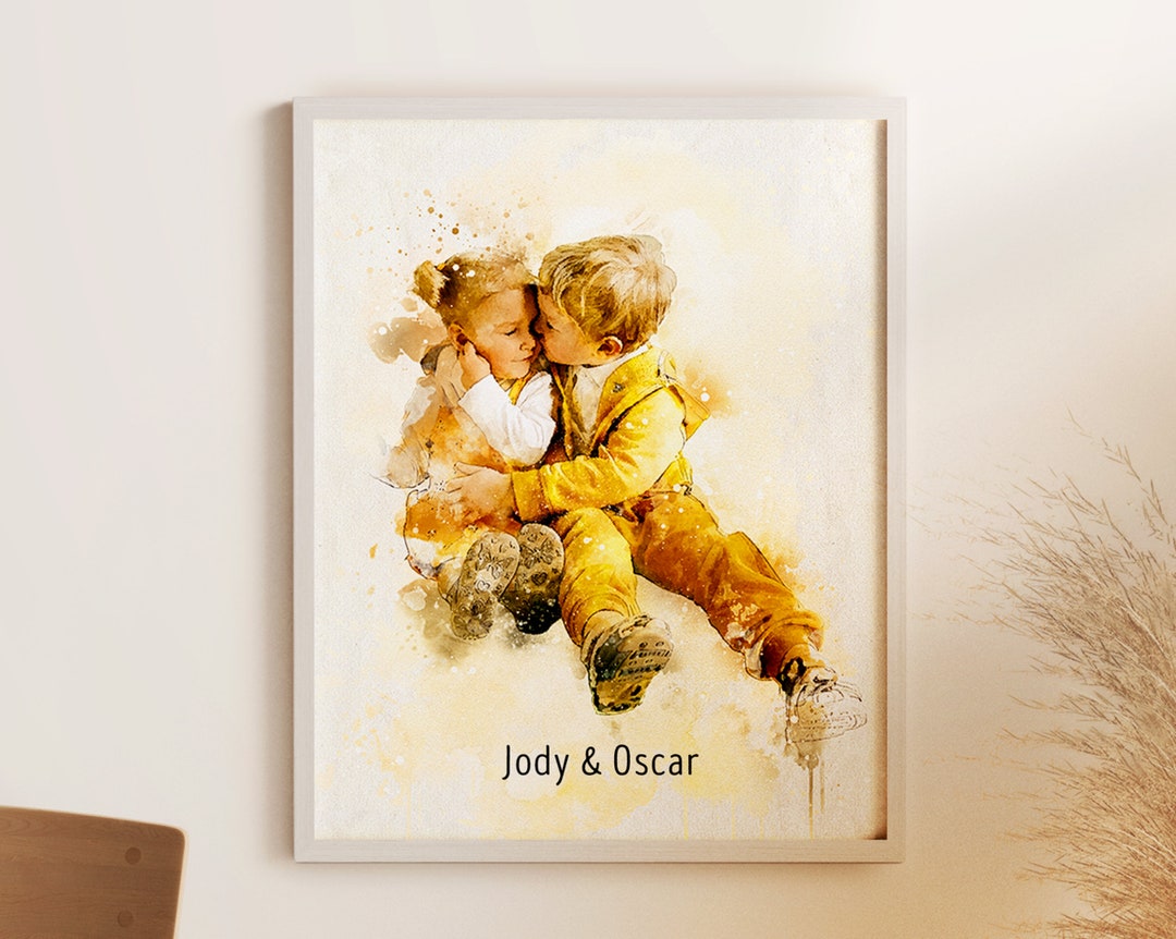 CUSTOM FAMILY PORTRAIT Painting, Watercolor Family Illustration, Merge