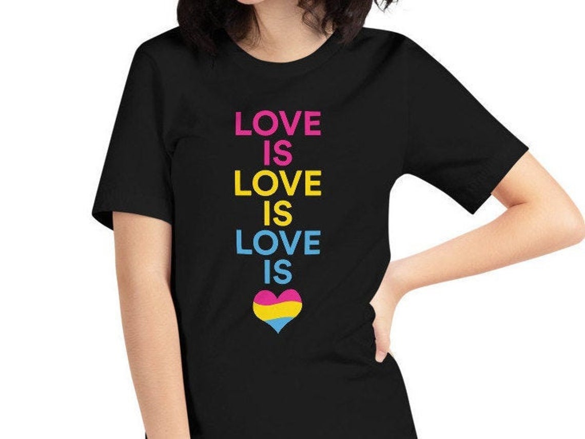 Pansexual Love Is Love Shirt Pan Pride Gift Pansexual Flag | Etsy