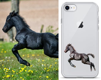 Horse Phone Case Custom, Horse Portrait, Personalized Pet Portrait, Pet Remembrance Gift, Custom iPhone Samsung Case, Horse Riding Gifts