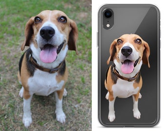 Custom Pet Portrait Phone Case, Personalized Dog Cat Photo