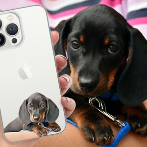 Personalized Dog iPhone Case, Dog Portrait Custom Phone Case, Custom Pet Portrait, iPhone 13 12 11 Pro Max mini 8 Plus XR Galaxy Clear Cases